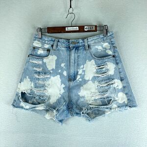 Zee Gee Why Womens Shorts Blue Jeans Tag Size 28 (28) Cut-Off Tie Dye Denim